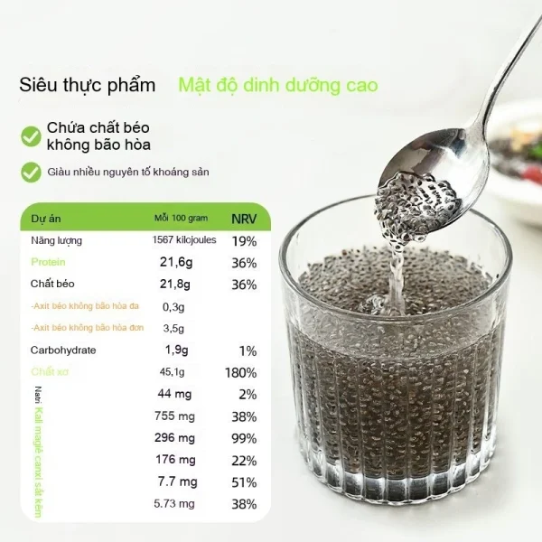 Hạt chia organic hữu cơ giảm cân chính hãng nhập khẩu Mexico giàu chất xơ protein ít đường no lâu - Hình ảnh 5