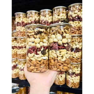Hạt dinh dưỡng mix 5 loại hạt macca, óc chó vàng, óc chó đỏ, hạnh nhân, hạt điều hũ 500gr