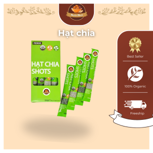 Hạt chia hữu cơ Organic Chia Seed Shots (10 gói x 8g) - giảm cân, giàu omega, gói nhỏ tiện dụng