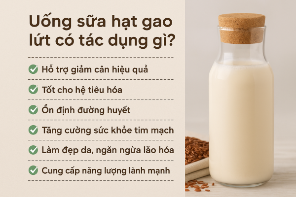 Uống sữa hạt gạo lứt có tác dụng gì